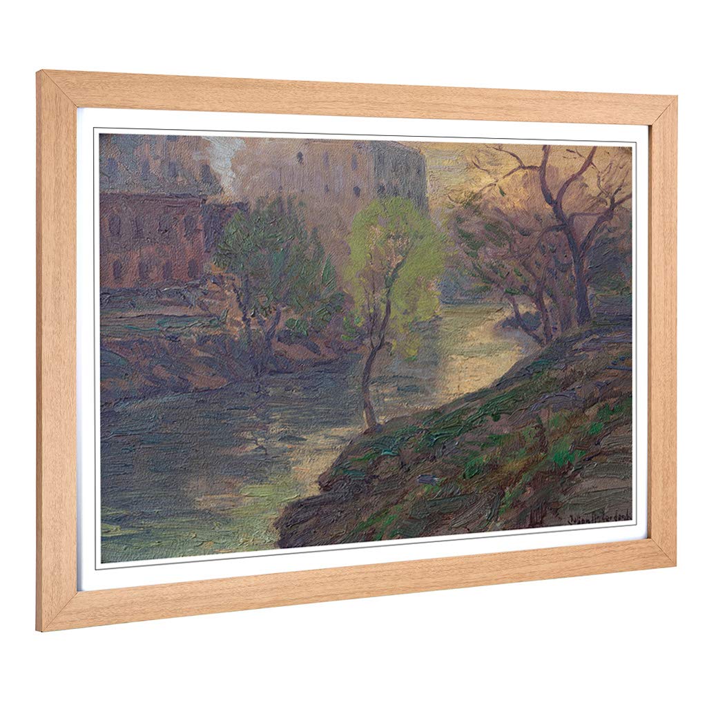Big Box Art Framed Print of Julian Onderdonk San Antonio River Design | Wall Art Picture | Home Decor for Kitchen, Living Room, Bedroom, Hallway, Oak, A2 / 24.5x18 Inch / 62x45cm