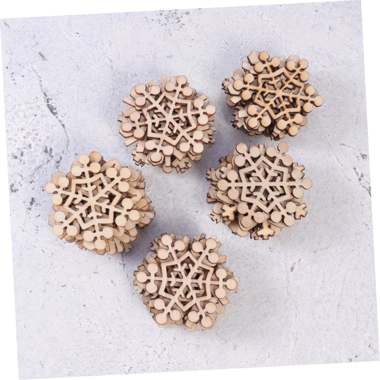 EXCEART 3 Juegos De De Nieve Para Decoración Navideña Adornos Colgantes De Madera De 50 Mm De Nieve En Forma De Rebanada Decoración Navideña Accesorio Para Fiestas 80 Piezas X 3