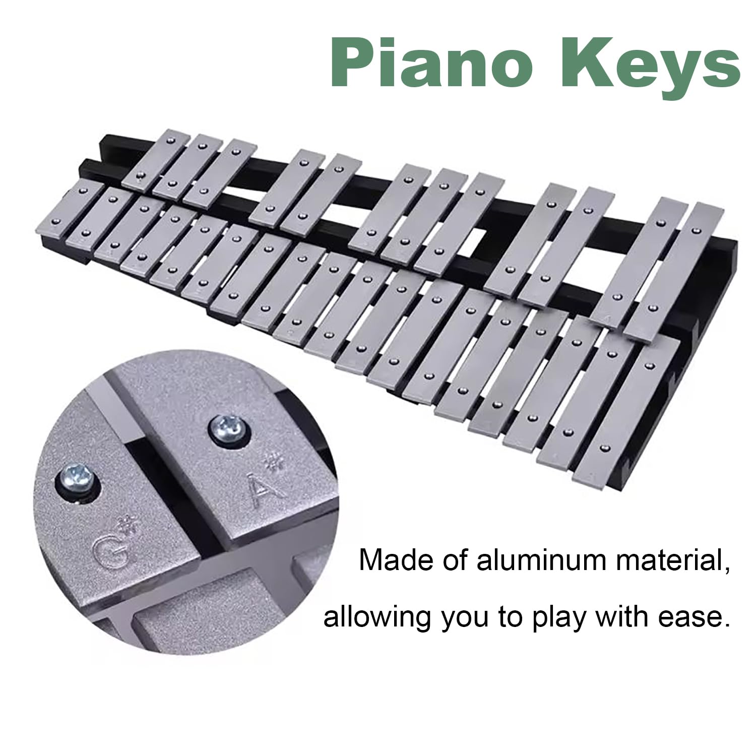 Kit Campana Xilofono Glockenspiel a 30 Note,Glockenspiel Pieghevole con 2 Bacchete e Borsa, Strumenti a Percussione Xilofono Glockenspiel Professionale per Adulti e Studenti