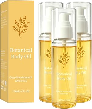 Lifting Body Care Oil, Deep Nourishment, Firm and Tightening Skin, Recover Skin Elasticity, Lasting Hydration, Plant Extracts, For Neck Chest Arms Thighs, 120Ml (3 pcs)