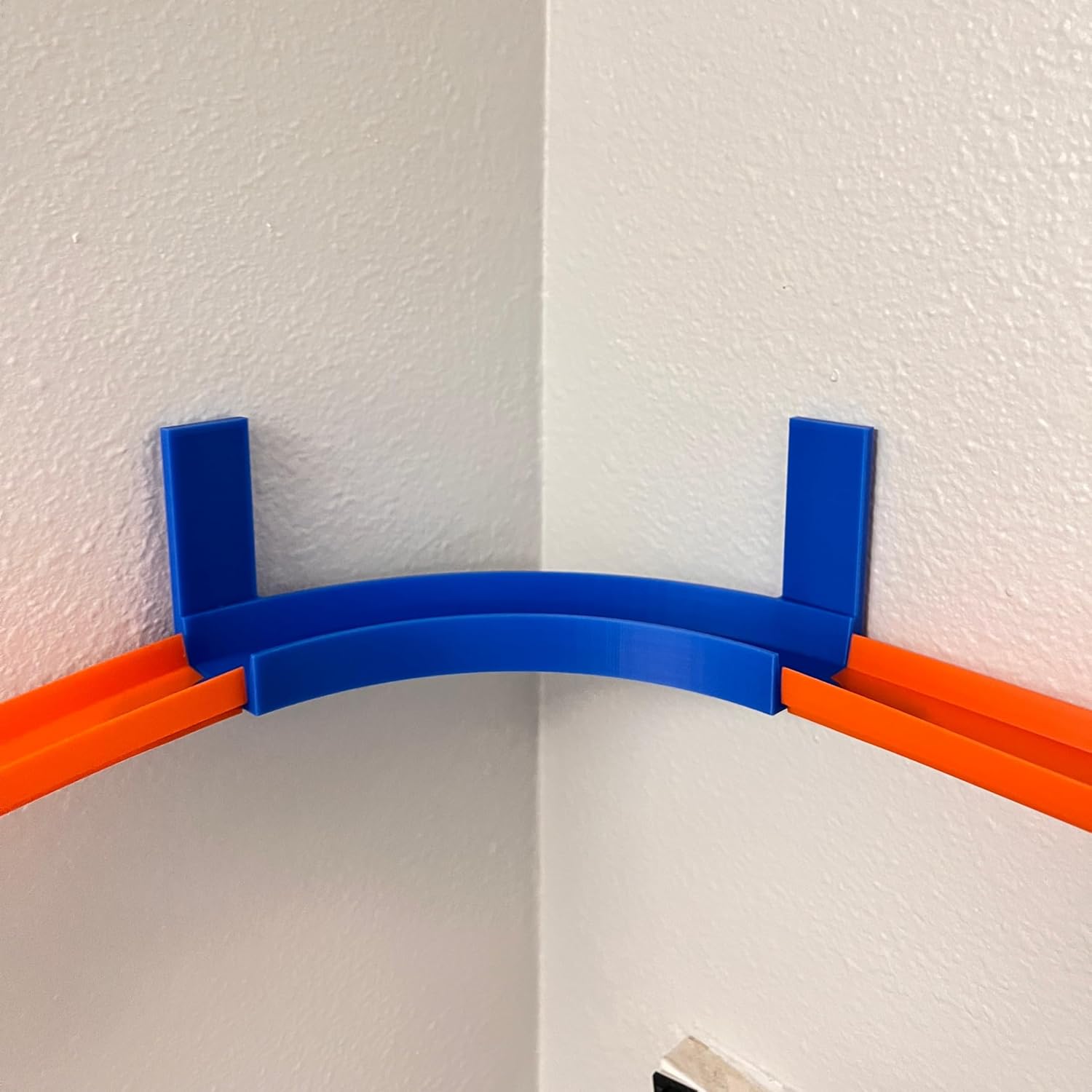 Corner Wall Mount Track Compatible with Hot Wheels | 90 Degree Turn with Removable Adhesive for Mounting to Wall | Made in USA (Inside Curve, 1-Pack)