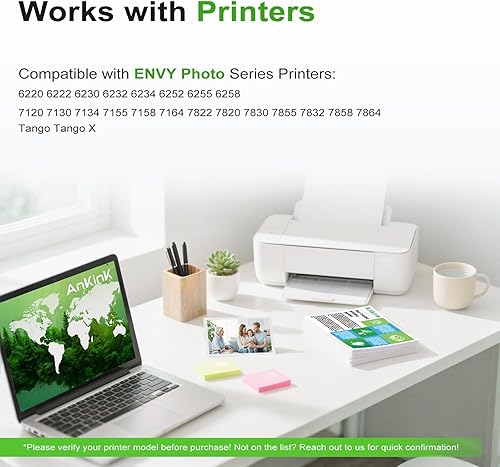 Miniatura 2 de Ankink Cartucho de tinta remanufacturado de repuesto para HP 64XL (Color 2-Pack) 64 Tinta XL HP64 HP64XL Uso con 7858 7855 7120 7155 7158 7164 6255