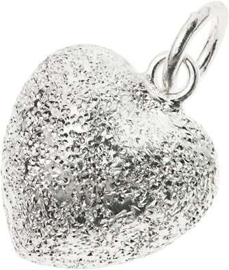 Sterling Silver Stardust Sweet Heart Dangle Charm 10mm 12mm 16mm Pendant