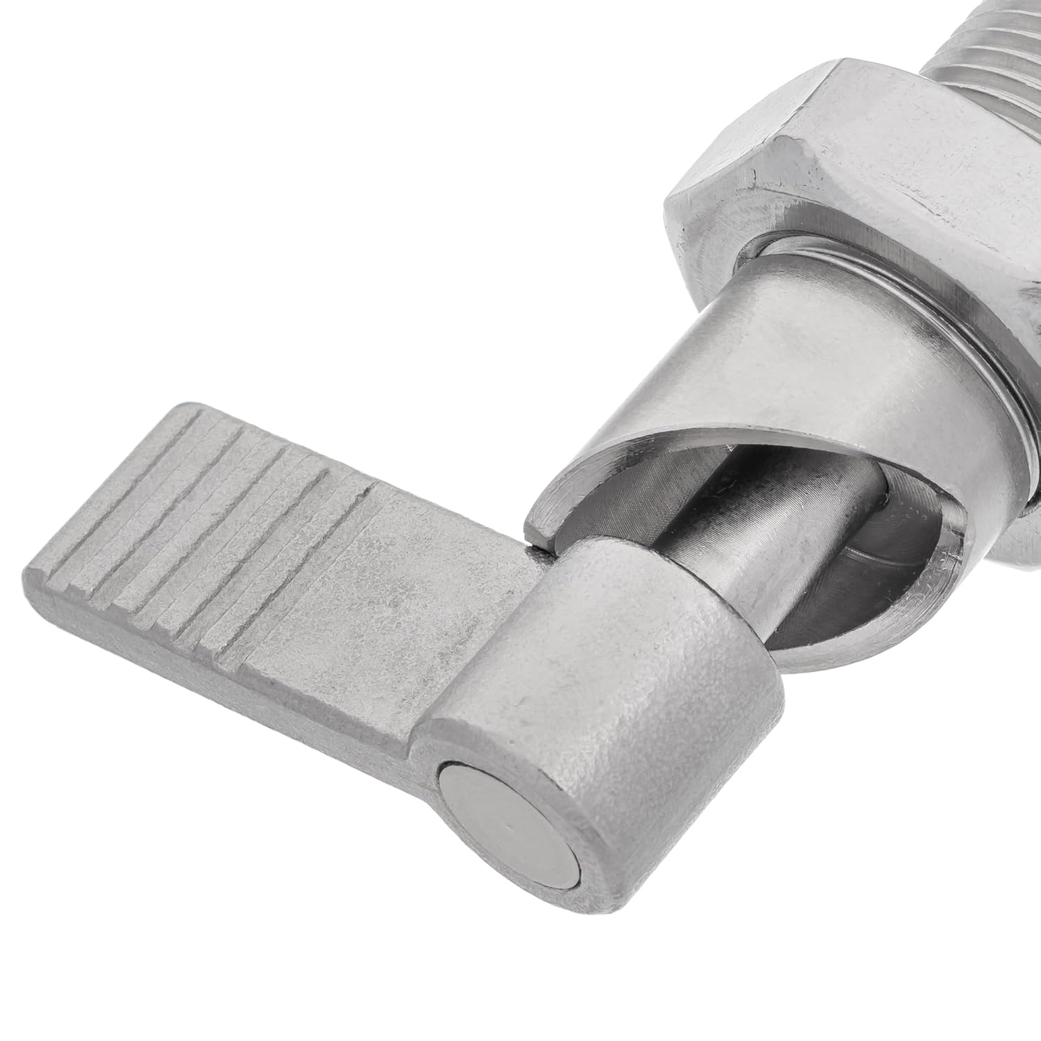 M20 x 1.5 x 37mm Thread 10mm Pin Diameter Lever Indexing Spring Plunger with Stop Notch - Stainless Steel L-Shaped Retractable Locking Bolt Knob Threaded Index Mechanism Accessory Tool