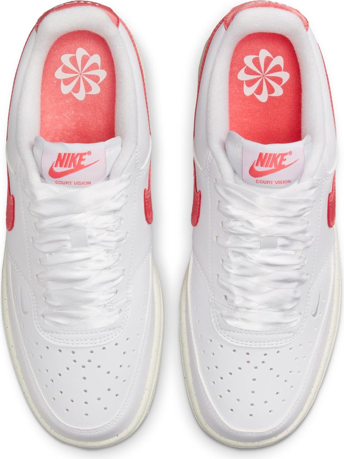 Nike Court Vision Low Next Nature Women's Shoes (White/Sail/Magic Ember, US Footwear Size System, Adult, Women, Numeric, Medium, 11)