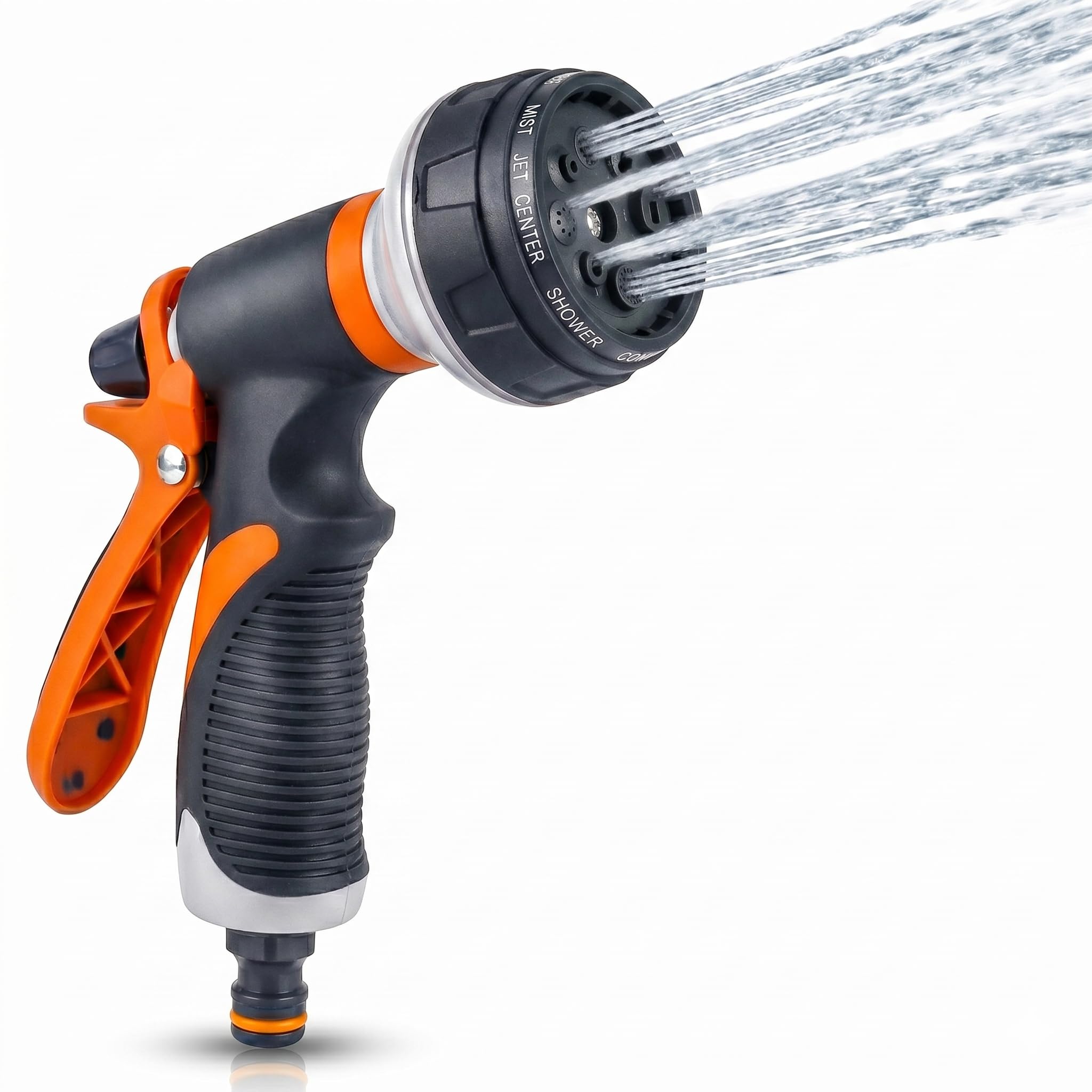 8 Way Garden Hose Spray Gun – Nozzle Tap Adapter Hosepipe Fitting Connector Set