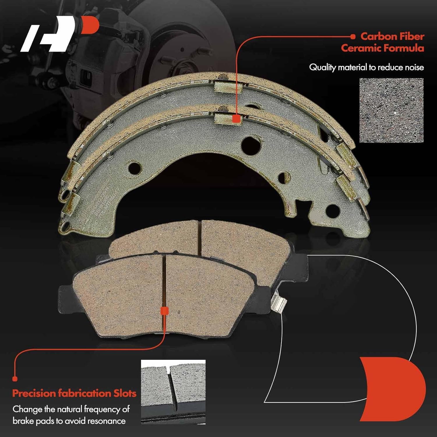 A-Premium Front Vented and Rear Solid Disc Brake Rotors + Ceramic Pads Kit Compatible with Select Honda Models - Fit 2015-2020, 12-PC Set