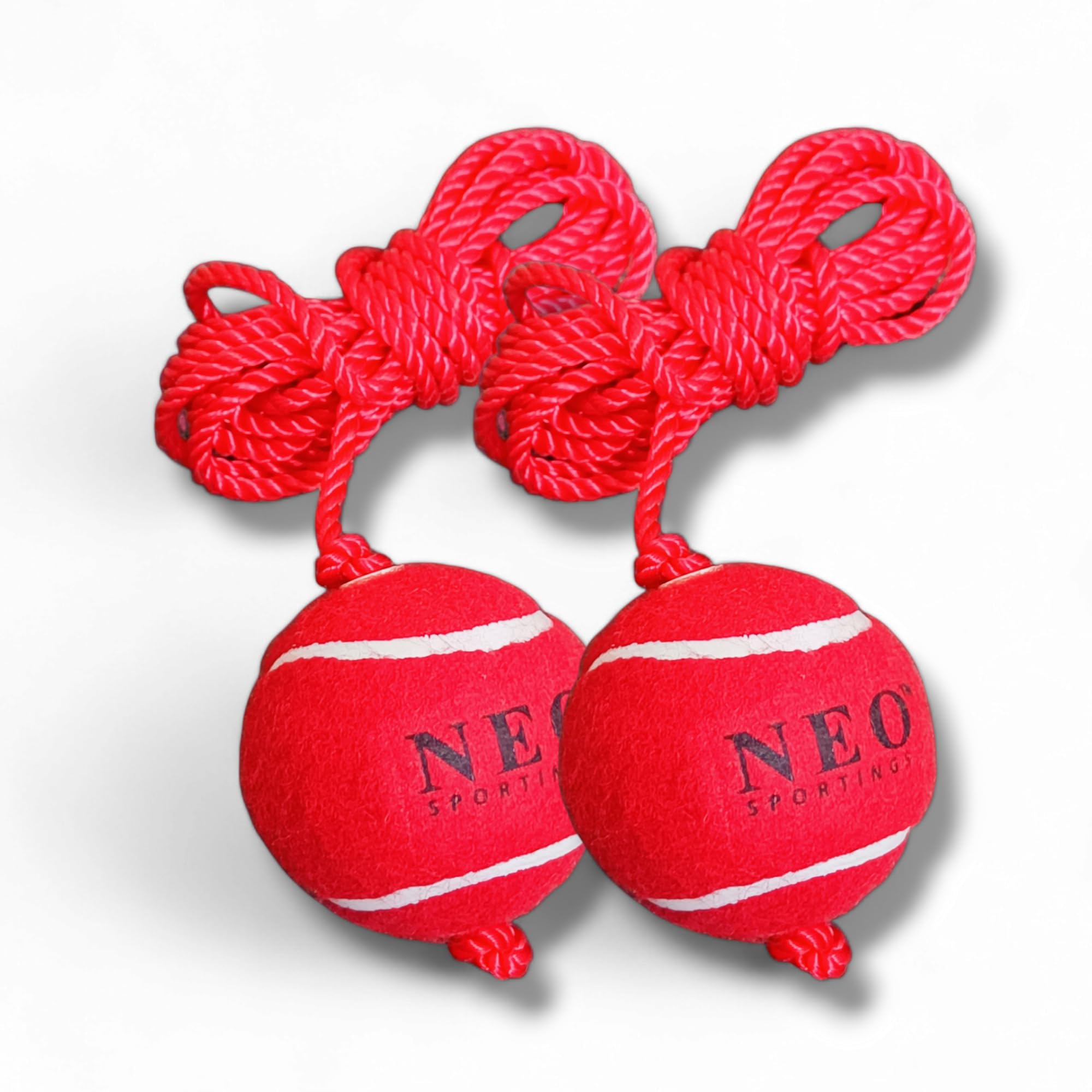 Neo Sportings Heavy Tennis Red Hanging Ball, Two Knots, 3.6 metres Nylon Rope (Red Rope, Pack of 2) (B0D3FPNY23) Amazon Price History, Amazon Price Tracker