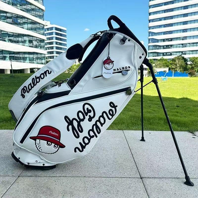 Malbon golf 人気★マルボンゴルフ キャディバッグ バッグ ホワイト マルボンゴルフ キャディバッグ ホワイト ゴルフバッグ マルボンゴルフ