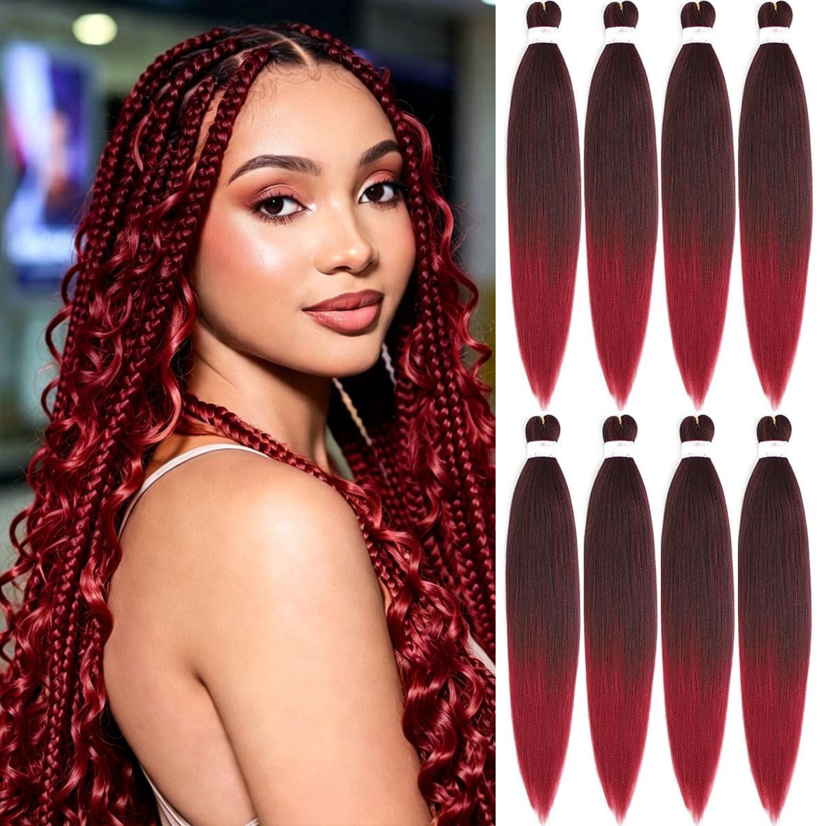 Amazon.com : BEFUNNY Pre Stretched Braiding Hair 8Packs 20inch