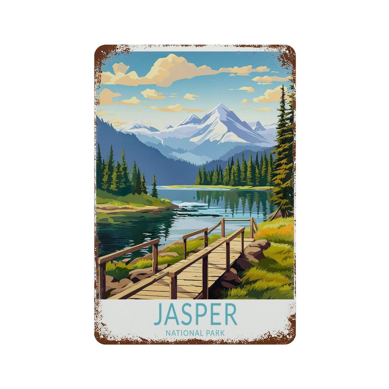 xiaoxiaoshen Jasper National Park Travel Canada Parks Postcard Personalized Poste (2) Wall Decor Art Metal Tin Poster Modern Home Decor Art Home Bar Shop Decorations Vintage Sign 30x20cm