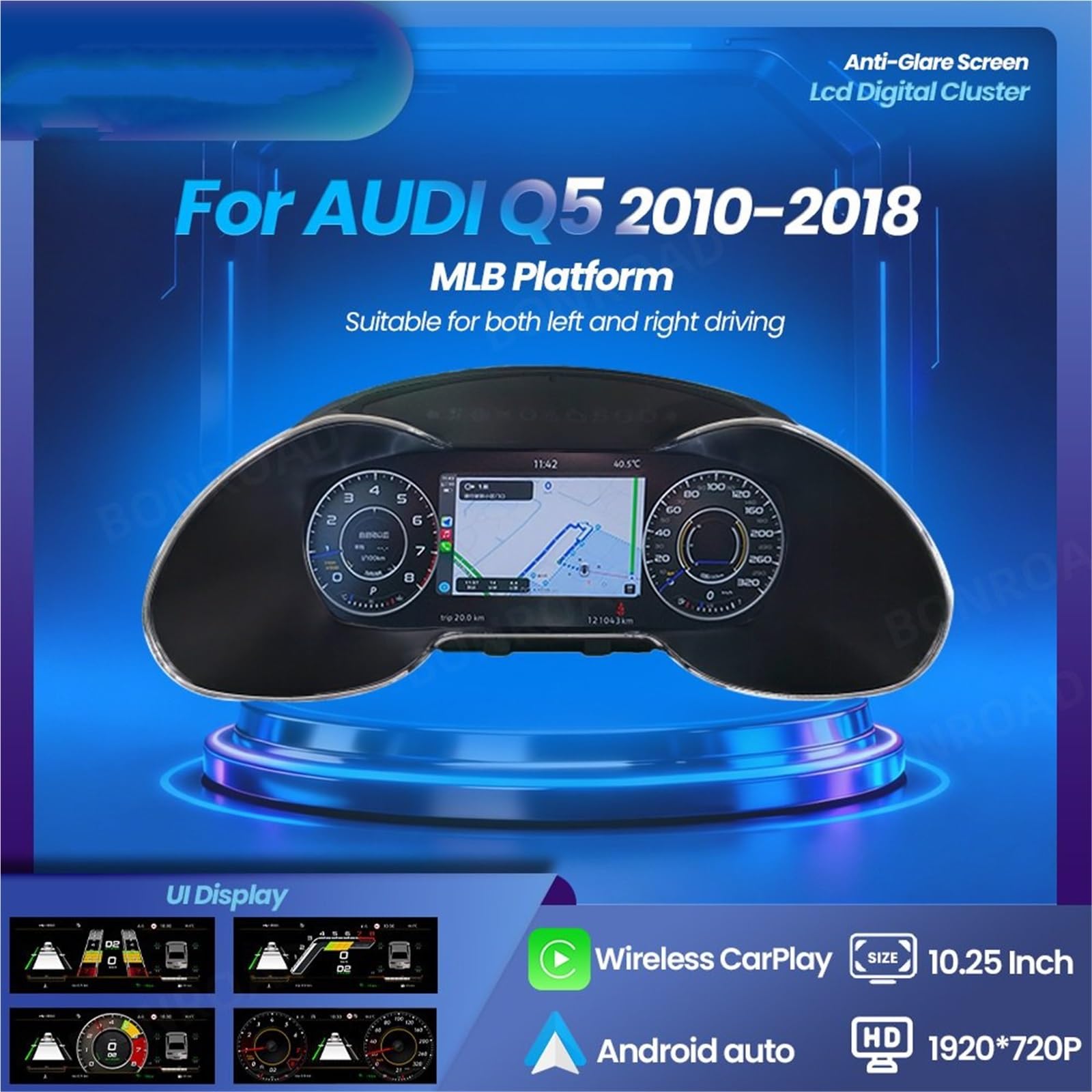 Wyświetlacz Head Up Do Q5 Navi Ekran LCD deski rozdzielczej samochodu | Kokpitu Prędkościomierza 10.25 ''cyfrowy Zestaw Wskaźników LCD Na Desce Rozdzielczej