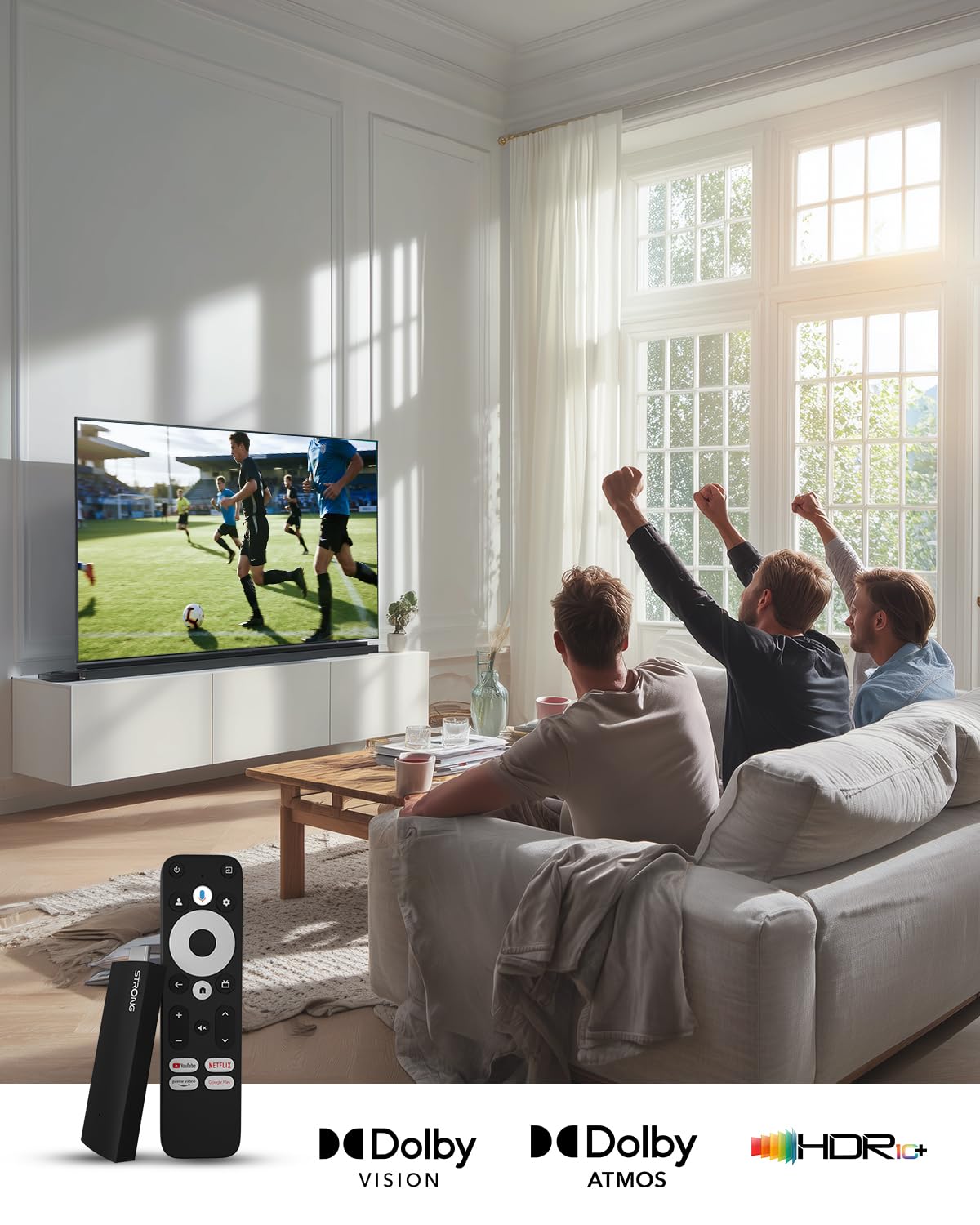 STRONG SRT41 Google TV Stick 4K UHD, Android 11, Wi-Fi, Chromecast Integrato, Assistente Vocale Google, HDR10+, Dolby Audio & Dolby Vision, Netflix, Prime Video, YouTube, Disney+