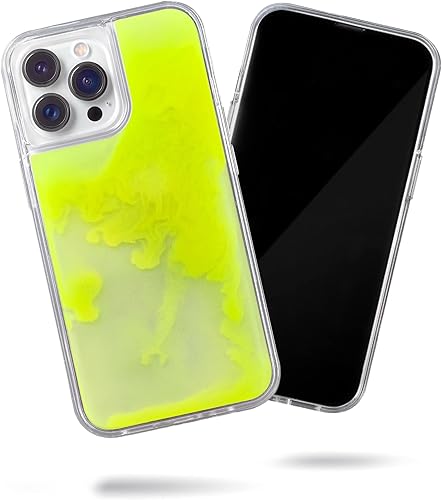 SteepLab Flowing Neon Sand - Funda líquida para iPhone 13 Pro Max (2021, 6.7 pulgadas), protección de cuerpo completo con bisel elevado (arándano y