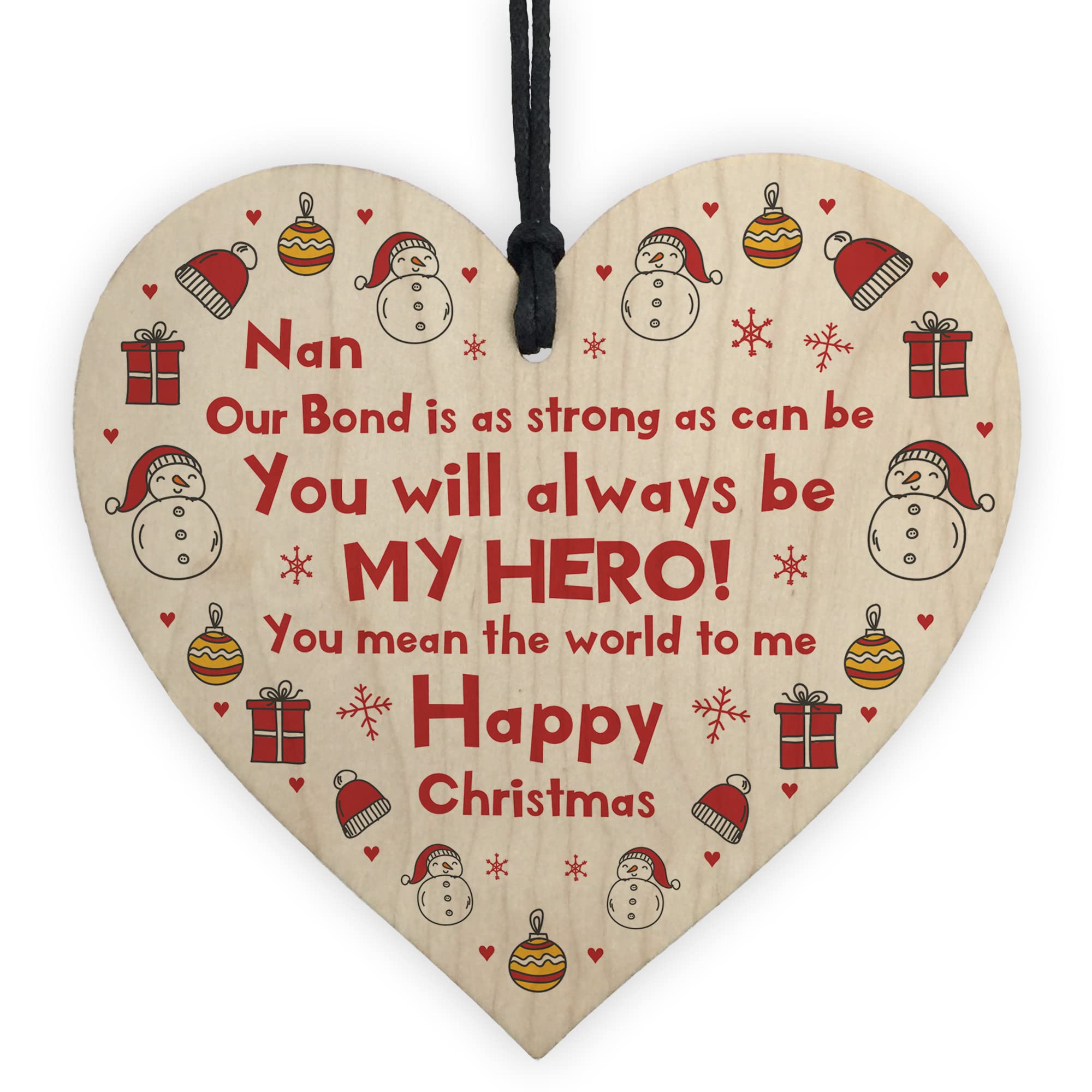 Red Ocean Nan Nanny Christmas Tree Bauble Decoration Gifts For Her Grandparent Gift For Nan