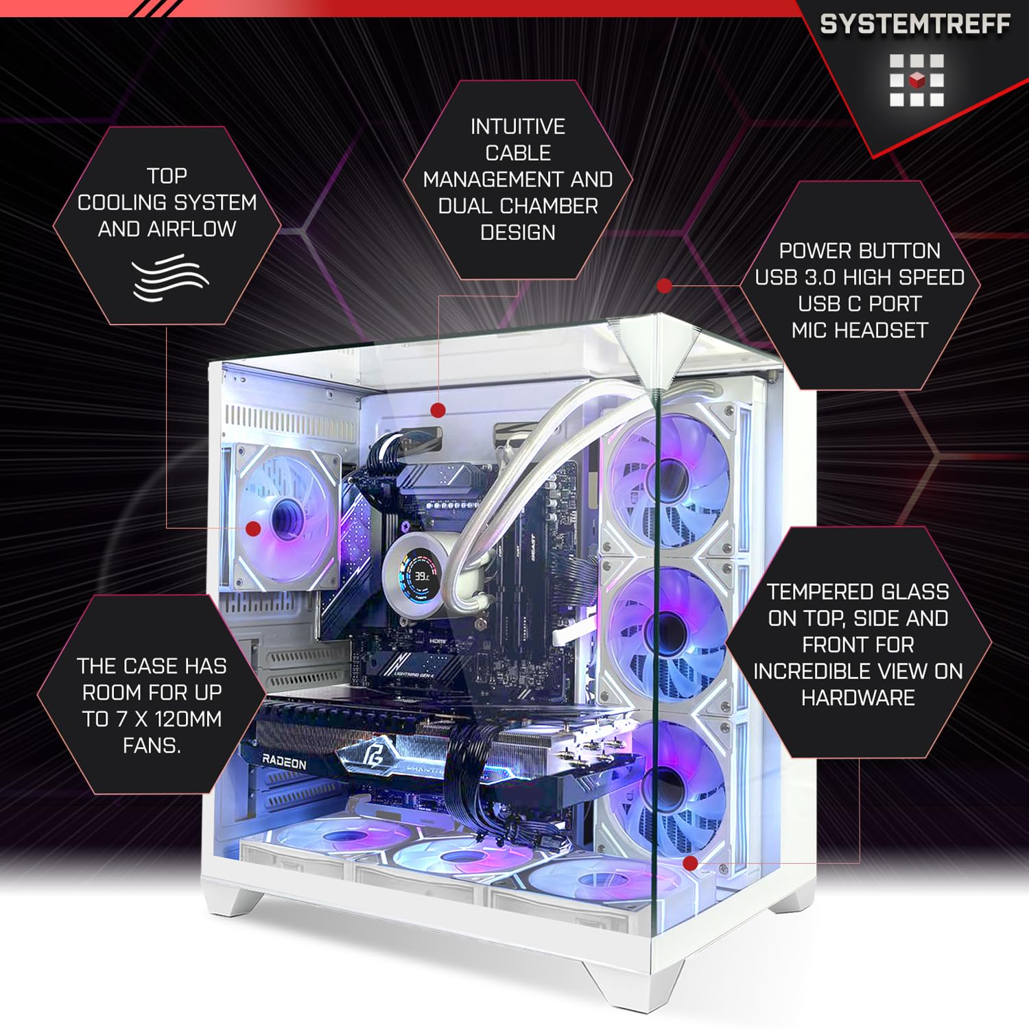 SYSTEMTREFF Gaming PC AMD Ryzen 9 9950X & RTX 5060 TI - High-End Computer Für Gamer & Streamer