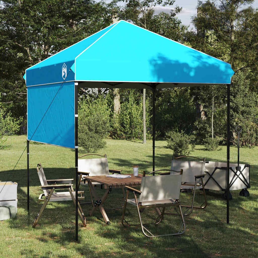 Faltpavillon Blau 194 x 194 x 251 cm Pop-up Zelt Garten | Flexibler Schattenspender mit Höhenverstellung für Terrasse, Gartenpartys und Events im Außenbereich.
