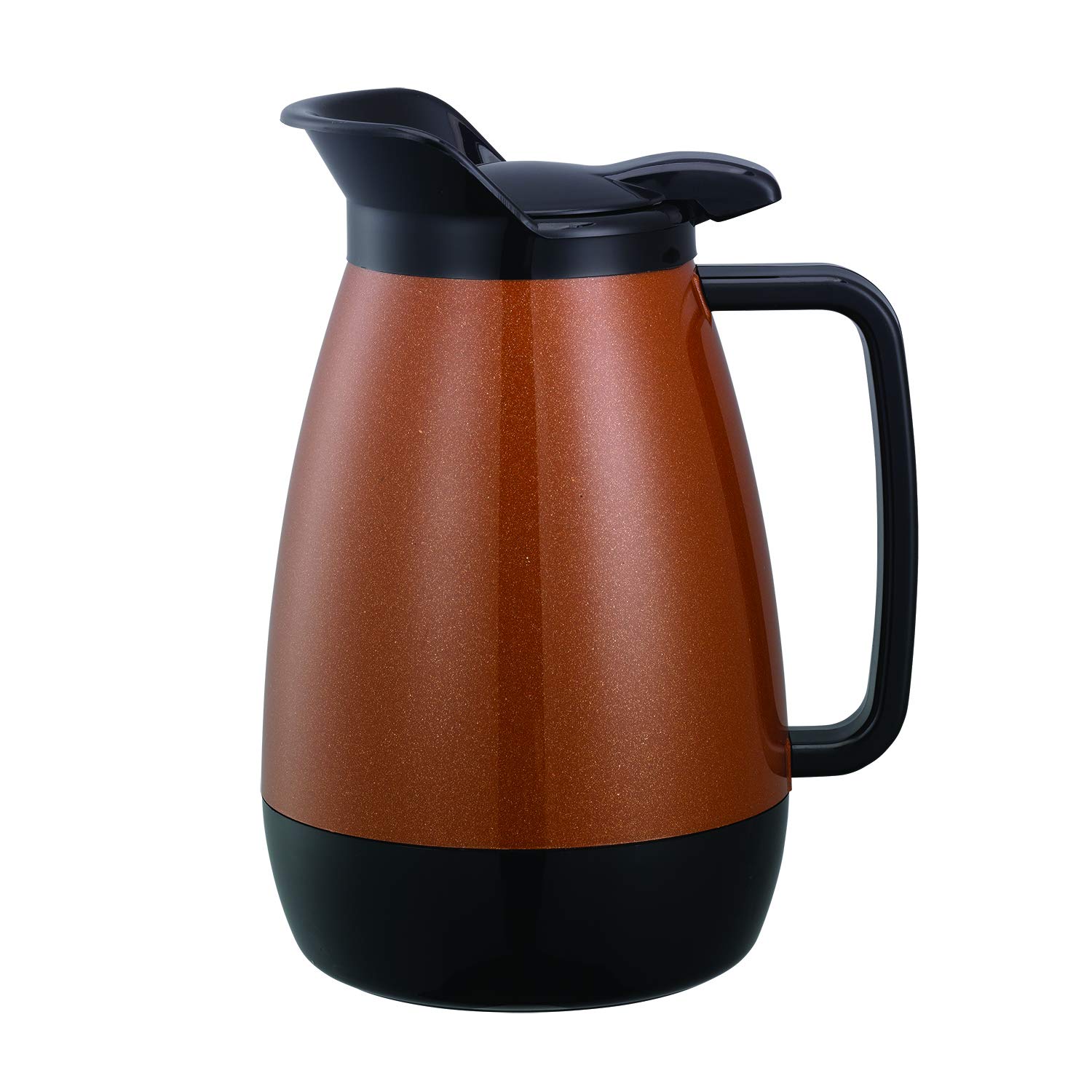 Service Ideas TS101CB Thermo-Serv Foam Insulated Server, Flip-top Lid, 1 Liter (33.8 oz), BPA-Free Plastic, Copper/Black
