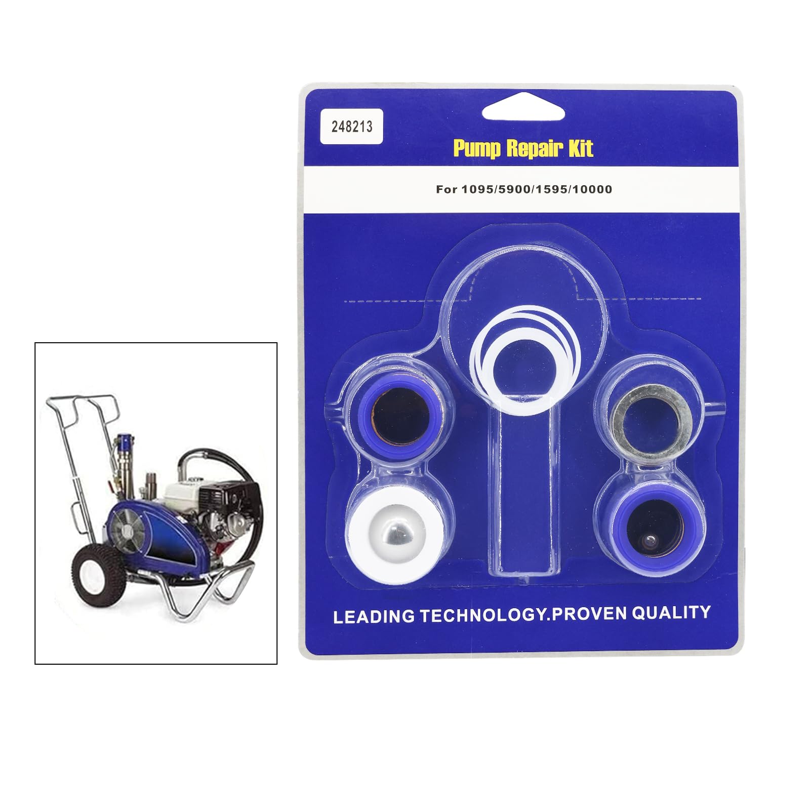 PARTCARE Airless Sprayer Pump Packing Repair Kit – For Graco 1095, 1595, 5900, Model 248213, US-391367