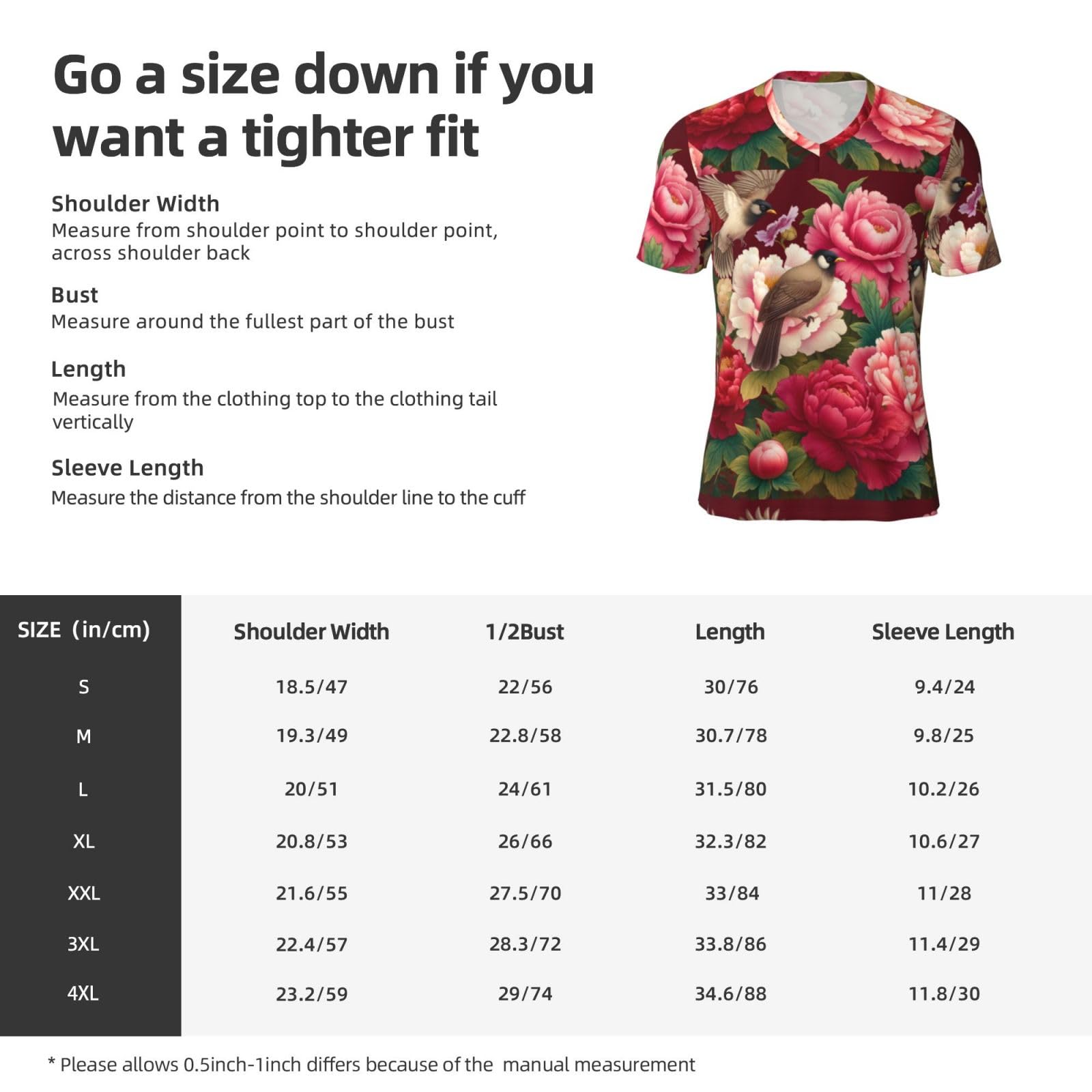 Stylish Athletic Sports Jersey Chinese-Art-Bulbuls-Peonies Men's Rugby Jersey Xx-Large Black