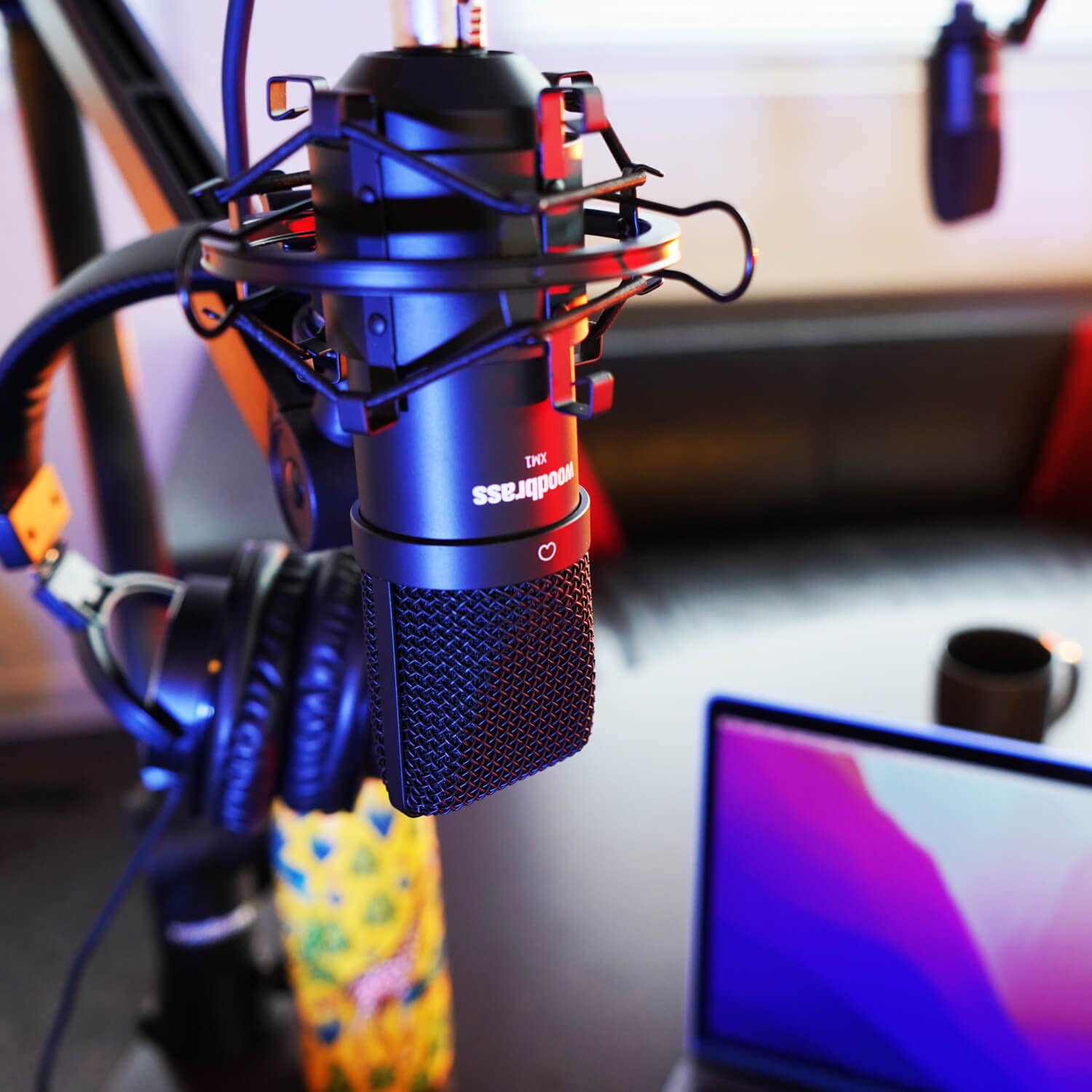 WOODBRASS XM1 Micro Voix et Instrument - Microphone XLR Cardioïde à Condensateur pour Broadcast et Enregistrement Streaming, Podcasting, Conférence, Home Studio Mao, Voix Off