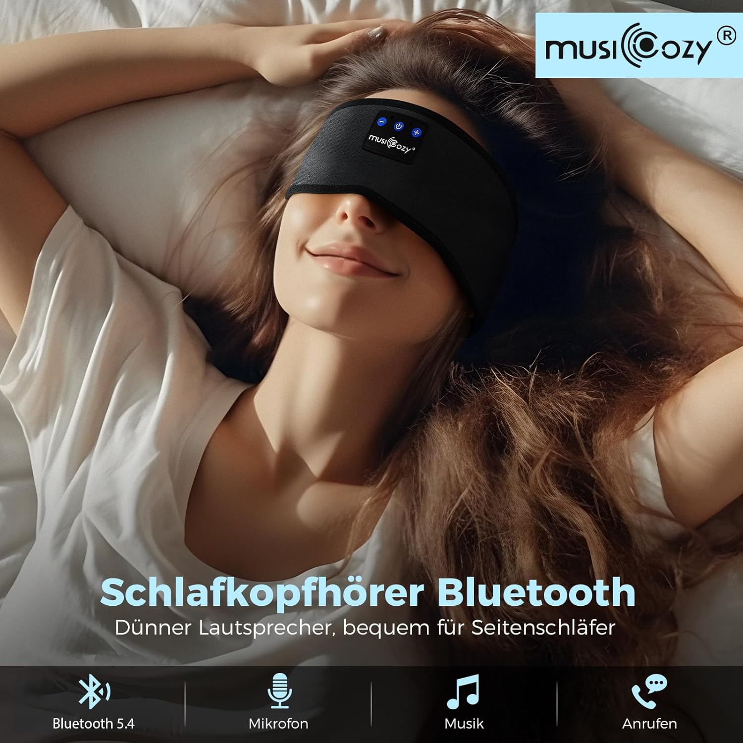 MUSICOZY Schlafkopfhörer: Optimaler Komfort für Seitenschläfer beim Yoga, Training & Reisen