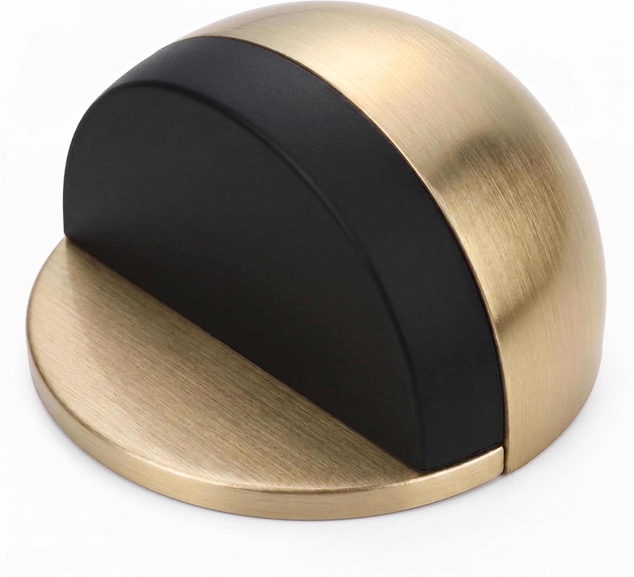 3M Self Adhesive Door Stop, 2-in-1 Installation with Tape or Screws, Floor and Wall Mounted Door Stopper with Noise Dampening Rubber, Door Stoppers for Skirtings (Bronze, Pack of 1 Bronze)