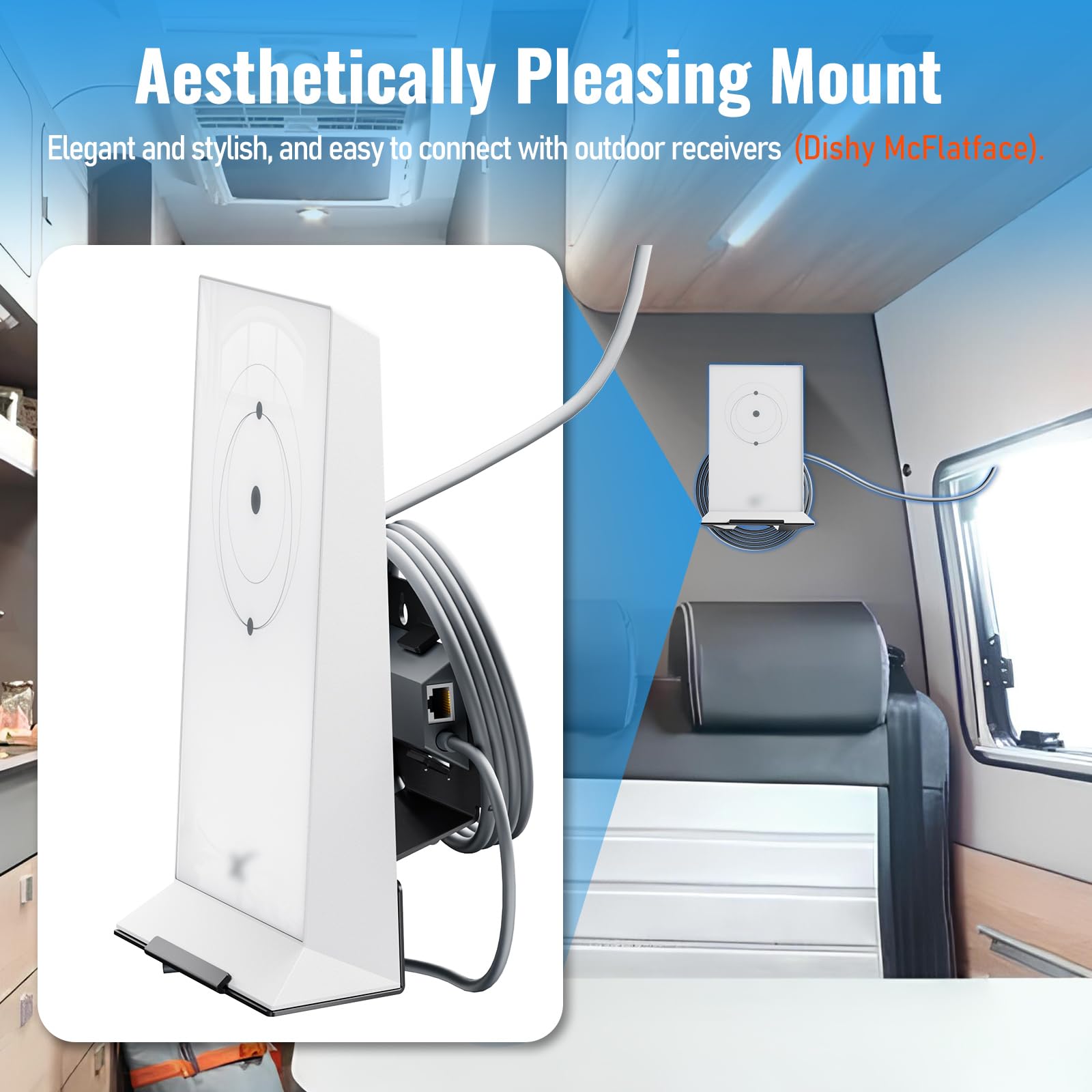 Generic Router Wall Mount for Starlink, AstroniSync Stylish Pole Mount for Starlink, Stable Mount Alloys and Rustproof Coating, Eliminates Tangled Cables for Starlink Internet Kit Satellite