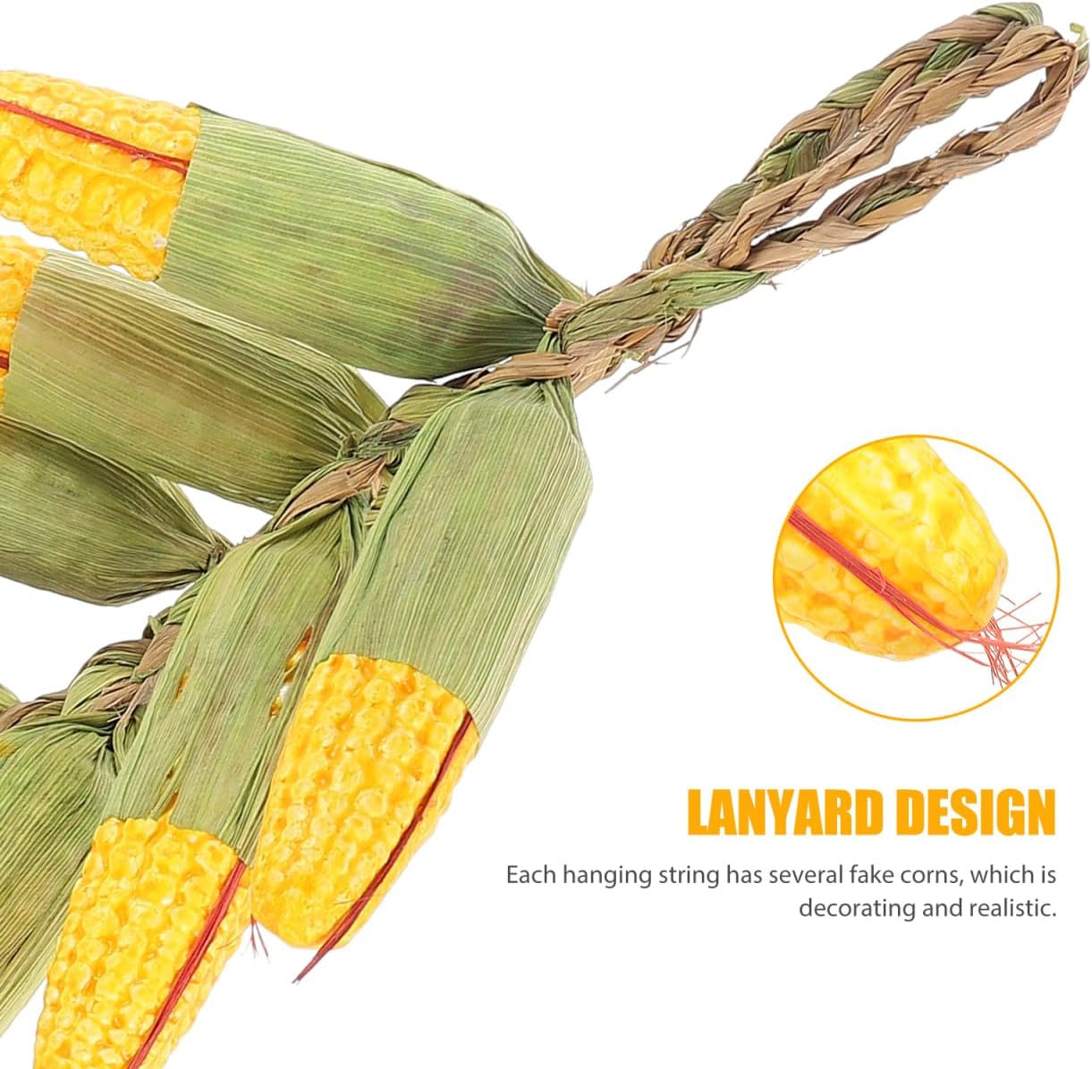Artificial Vegetable Strings 2Pcs Corn Hanging Strings with Fake Corn on the Cob Pendants for Restaurant Decorations Home Photo Props and Harvest Displays