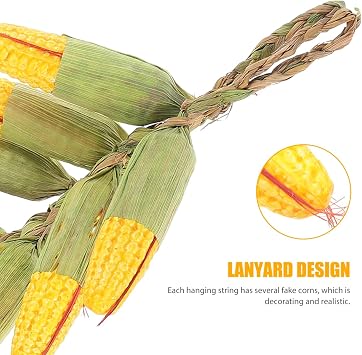 Healifty 2pcs Simulation Corn Skewers Fake Vegetable Decorations for Photography Thanksgiving Decor