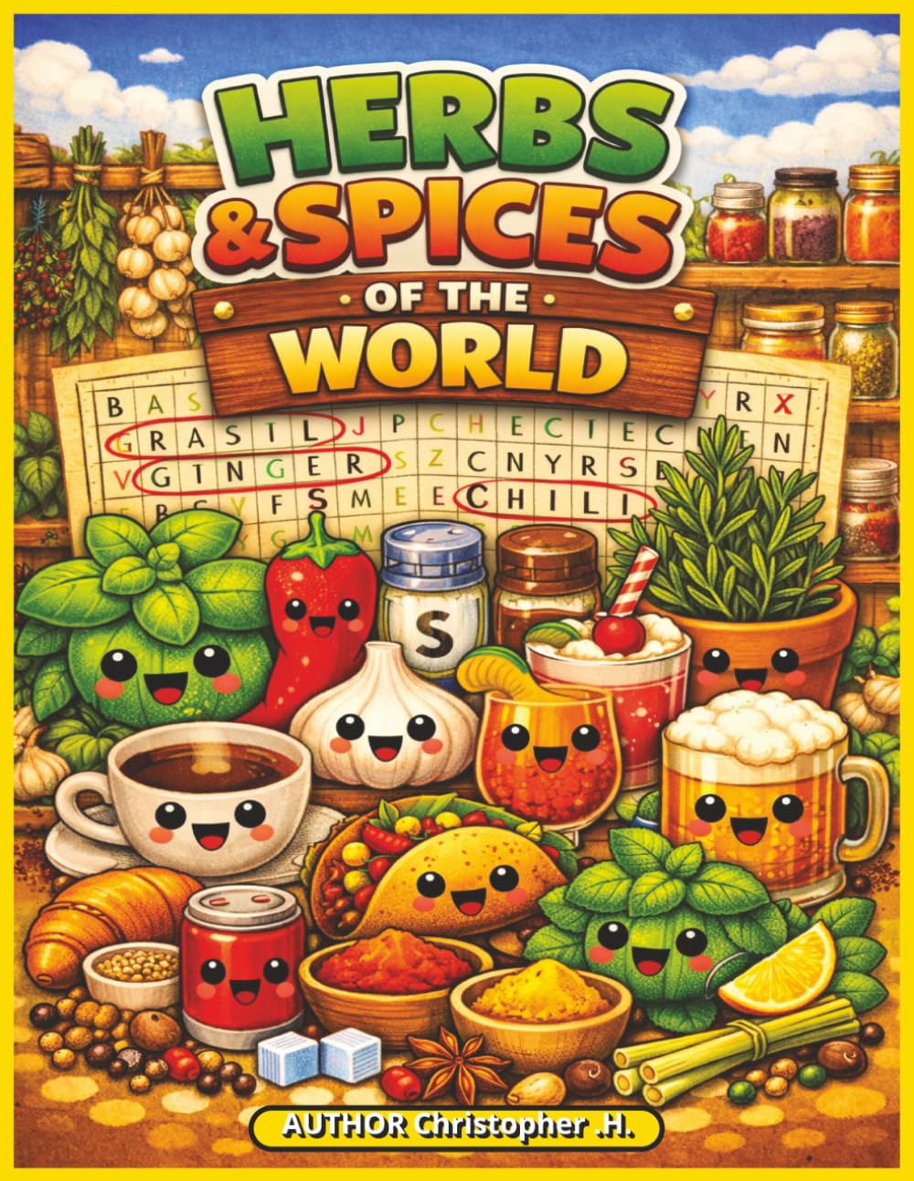 HERBS AND SPICES OF THE WORLD: 100 Real Herbs & Spices from Global Cooking to Discover (World Foods, Drinks & Kitchen Tools Word Search Collection)