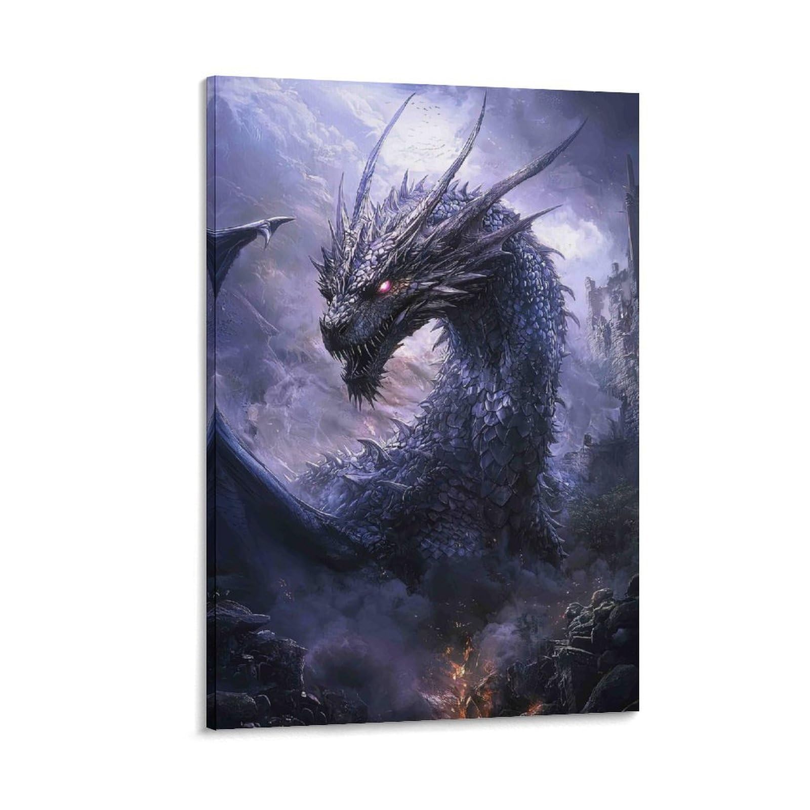 DHBANEIOK Dragon Fantasy Art Wall Decor Poster Giclee Canvas Prints Modern Wall Art Picture Wall Hanging for Bathroom Wall Decor 20x30inch(50x75cm)