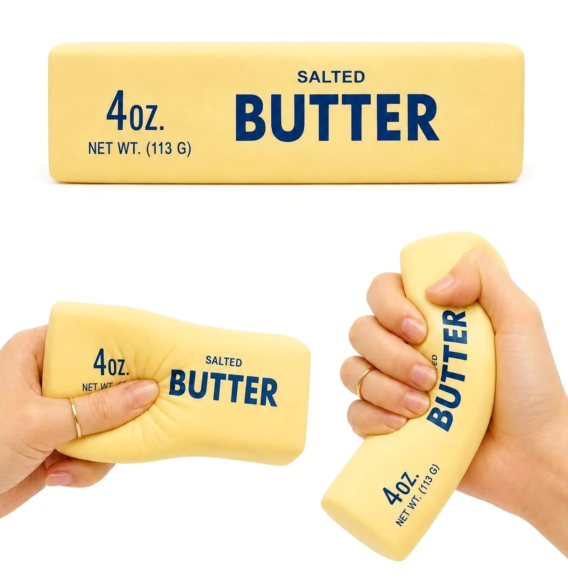 INTELLIGRON Butter Squishy Toy, 1Pc Squishy Butter Stick Fidget Toy, Soft Slow Rising Squishy for Kids, Cute Butter Squishy Style Squeeze Toy for Party Bags & Desk Gifts, Stress Relief Toy