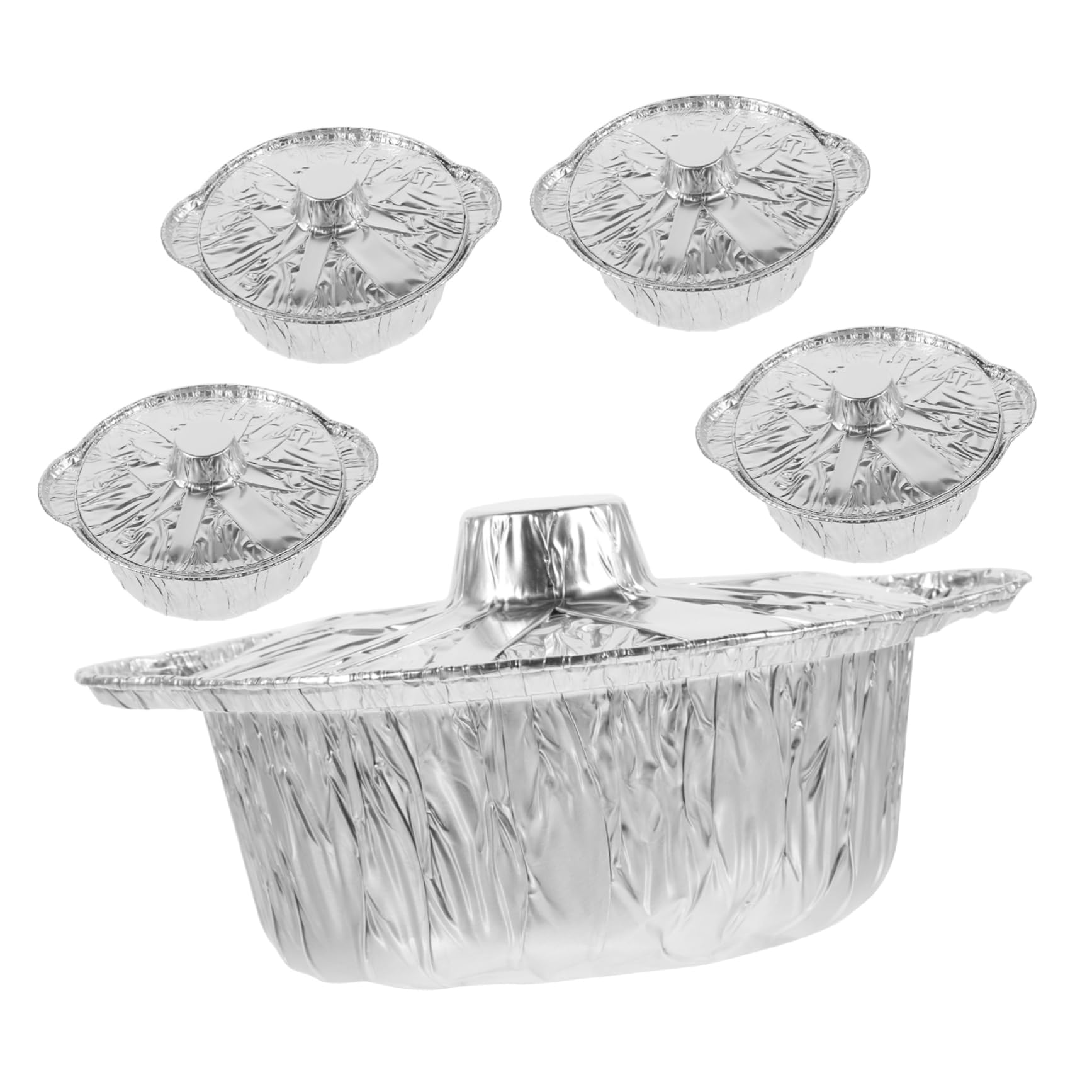 Barquette aluminium 1800 ml plat cuisson four et barbecue camping lot de 5