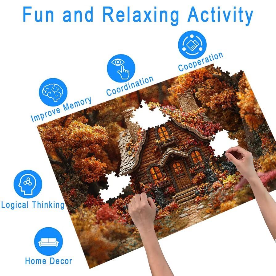 Puzzle 2000 elementów, jesienne puzzle dla dorosłych, krajobraz, drewniane puzzle dla dorosłych, puzzle dla całej rodziny, trudne puzzle, drewniane puzzle do dekoracji pokoju, prezenty, -6931