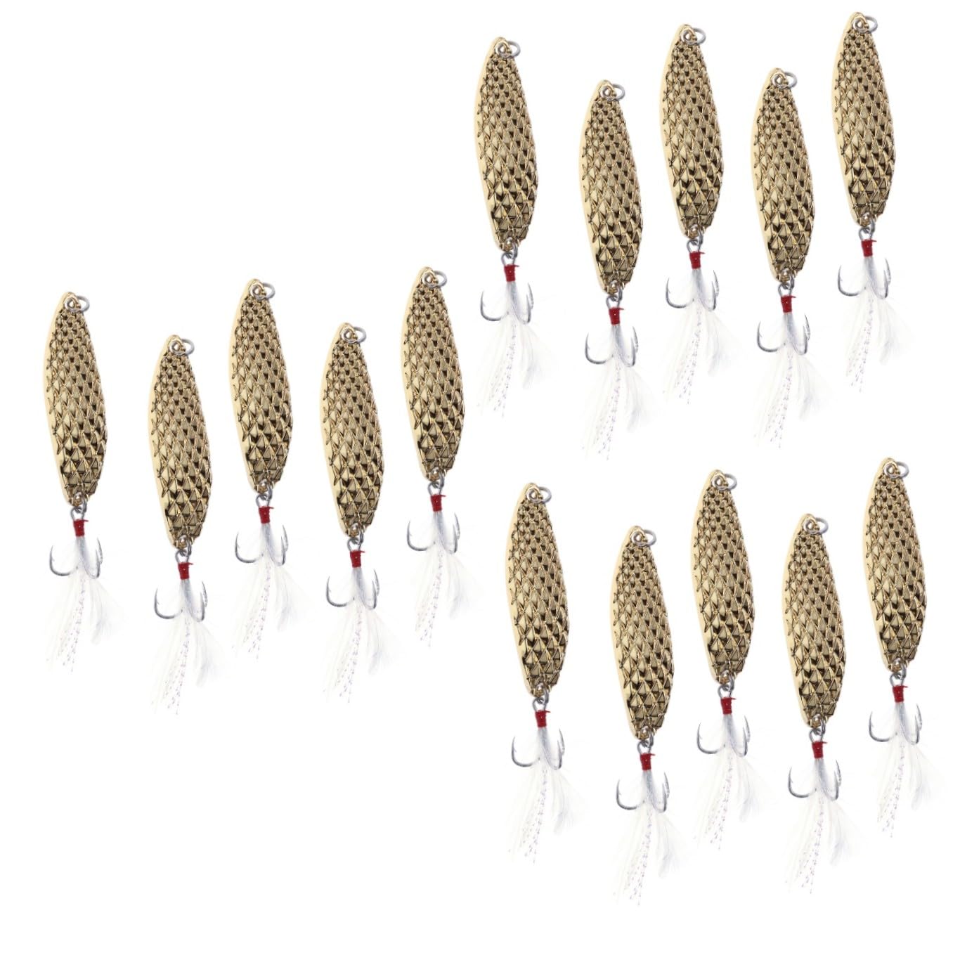 Kisangel 10 Pièces appâts pour la pêche swimbait leurres de pêche en métal leurres de pêche avec hameçons Bar rayé Bouche de pêche leurre Paillettes Faux appât