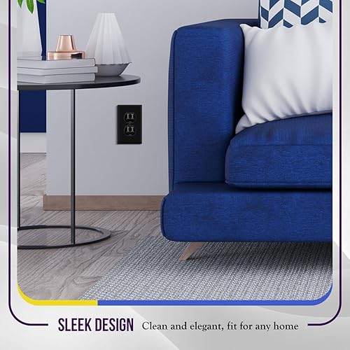 Miniatura 7 de ENERLITES Placa de pared de metal para receptáculo dúplex, tapa de tomacorriente, resistente a la corrosión, tamaño estándar de 1 banda, 4.50 x 2.76