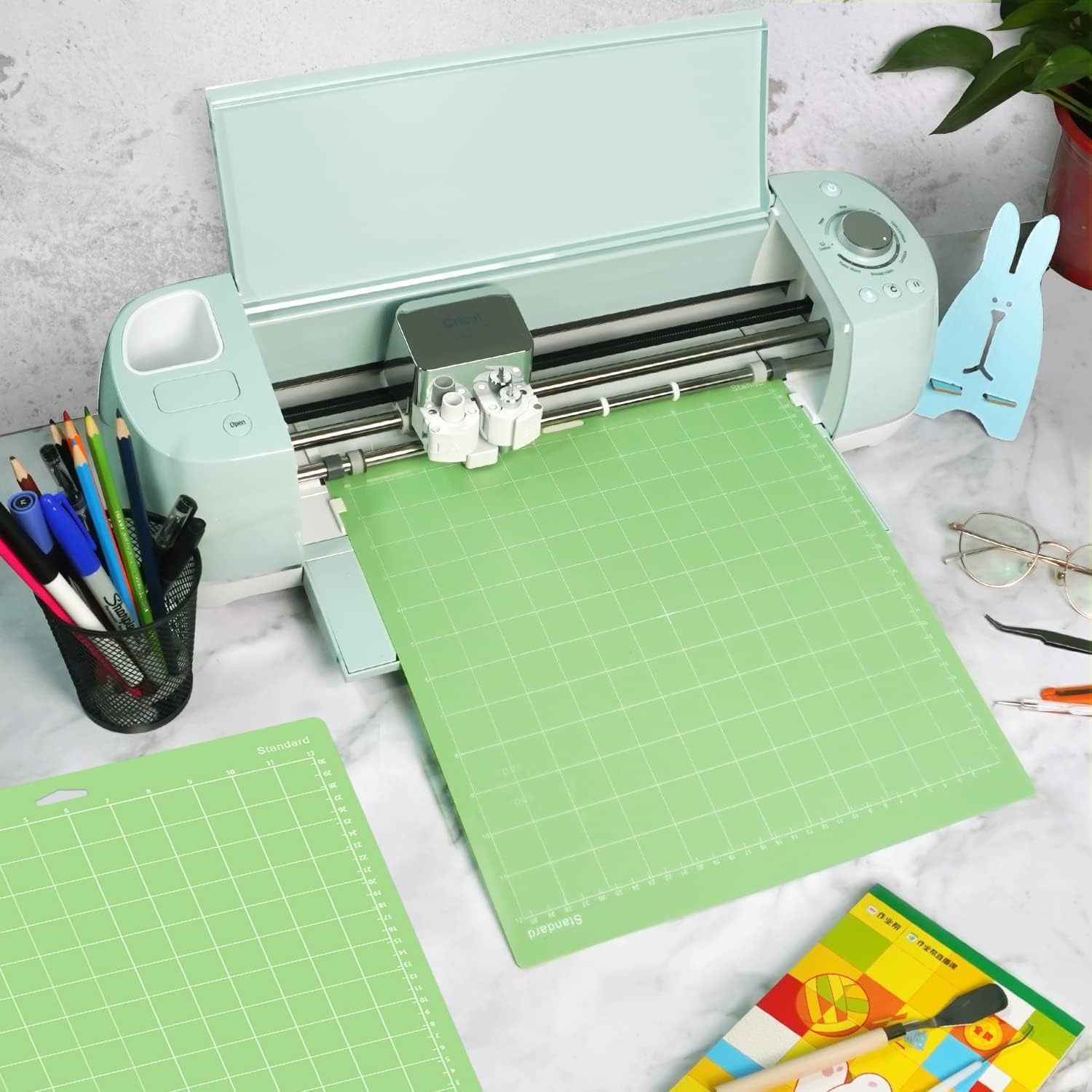 JMIATRY 6Pcs Tapis de Découpe pour Cricut, 30,5 x 30,5 cm Tapis de Découpe Adhésifs, Tapis de Coupe Couture pour Projets d’Artisanat - Vert