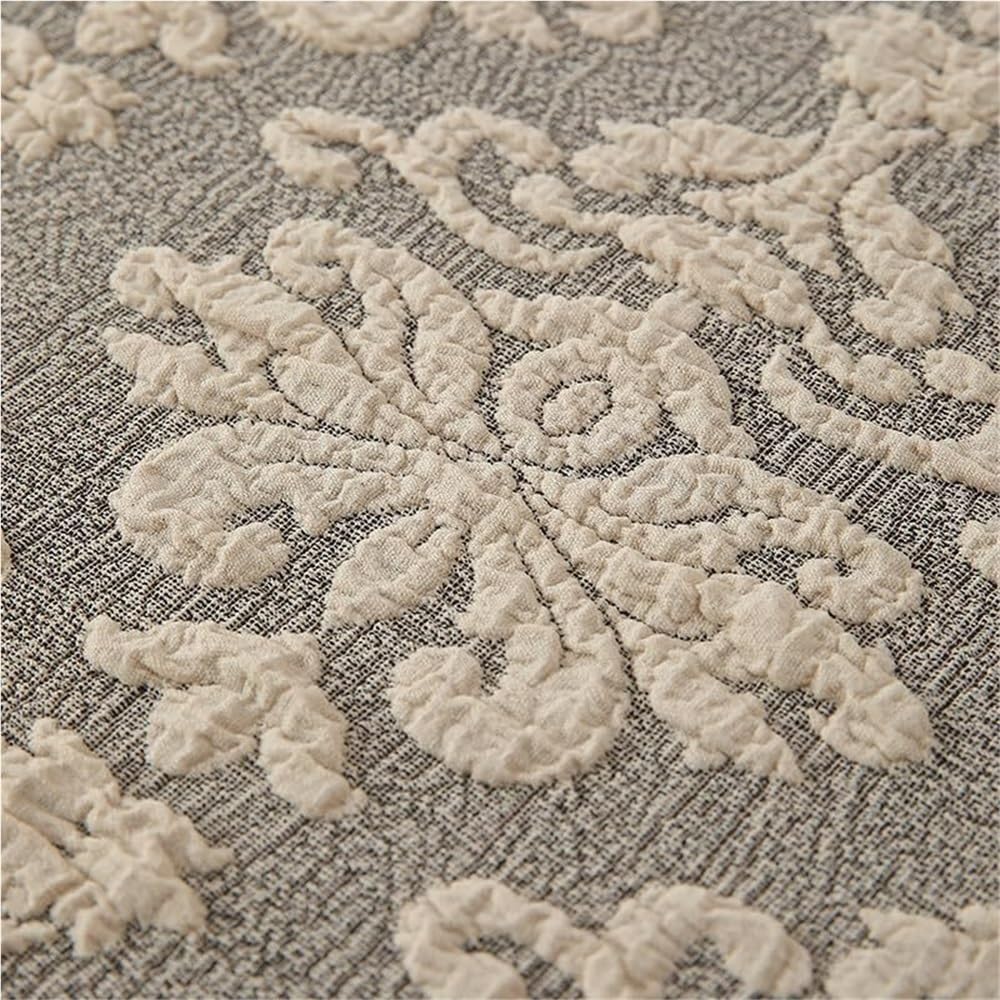 Housses De Chaises De Salle À Manger Élégantes en Jacquard avec Volants Protections De Chaises Style Campagnard Housses Extensibles pour Chaises Parsons pour Mariages, Hôtels(Yellow,6PCS)