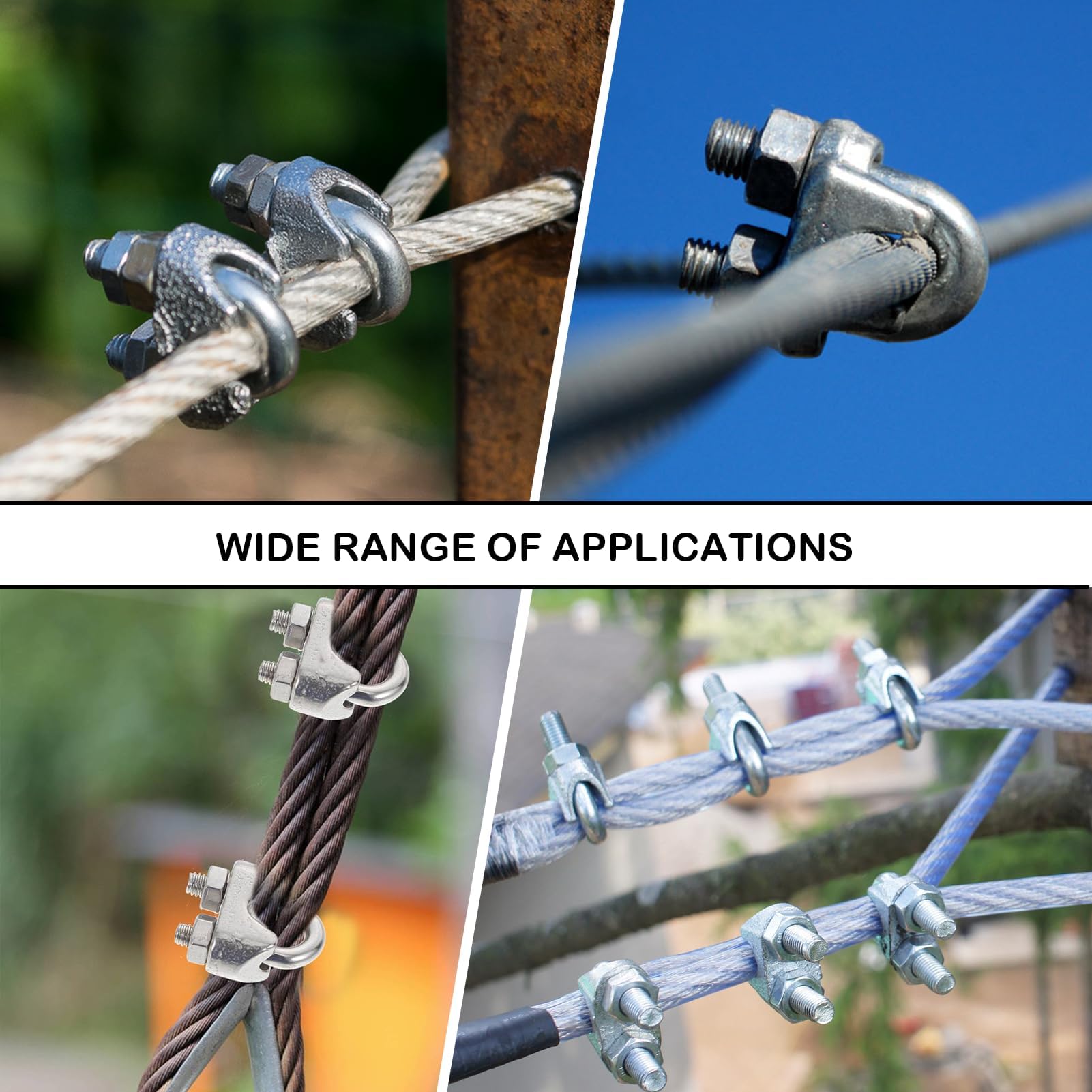 12 Morsetti Per Cavo In Acciaio Inox M6 | Per Funi, Tende, Stendibiancheria E Palestra