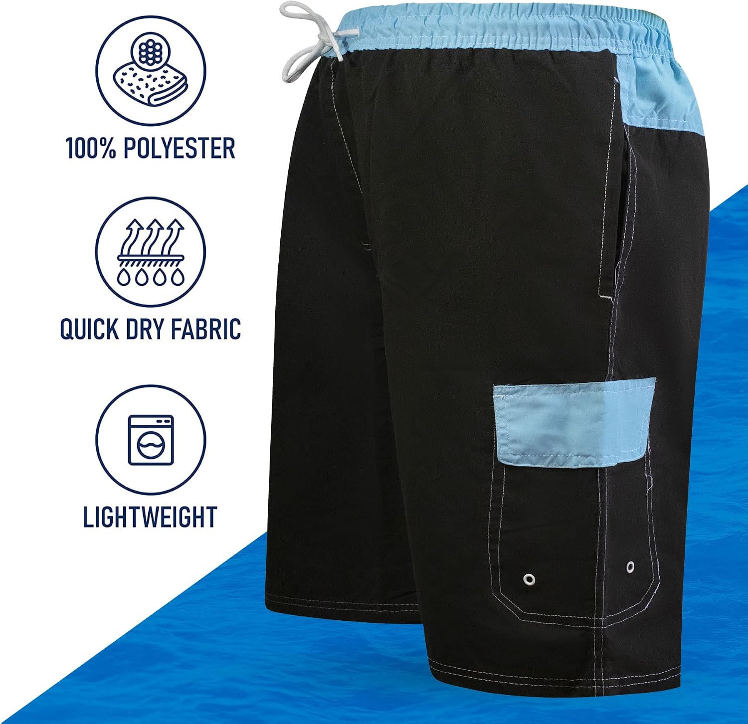 North 15 Boys Swim Trunks - Quick Dry Boys Bathing Suit - 8-18 Teen Swimsuit
