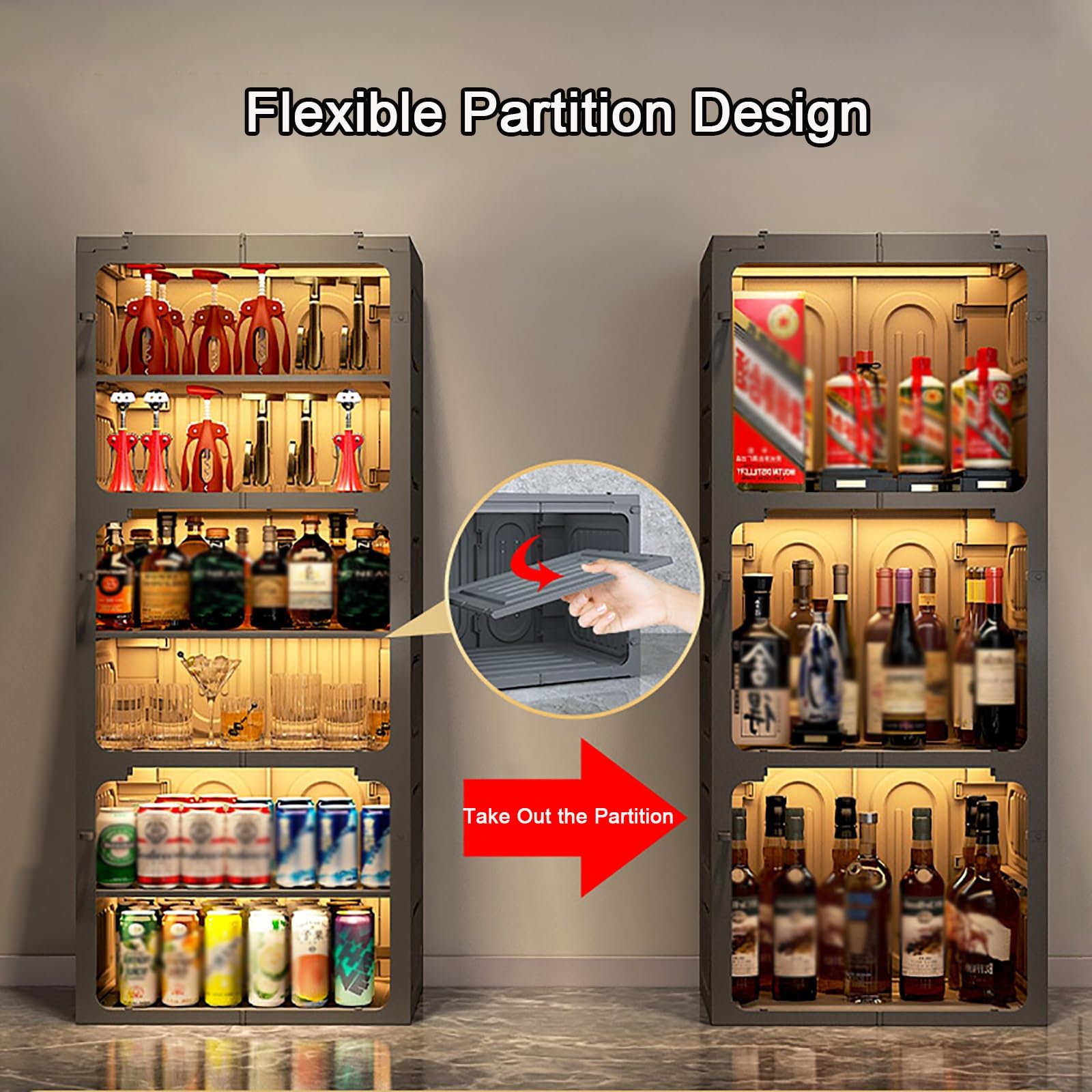 Amazon.co.jp: ワイングラスホルダー、取り外し可能な仕切り付きの