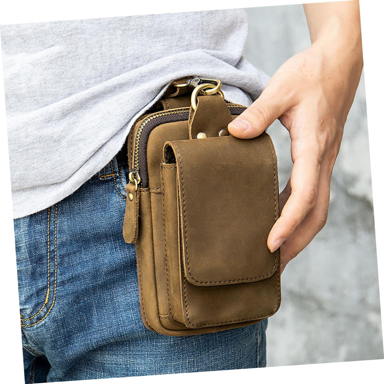 Didiseaon Étui Ceinture Téléphone Portable Multifonction avec Anneau Porte-clé Pochette Outdoor Résistante pour Randonnée Camping Voyage et Activités Extérieures