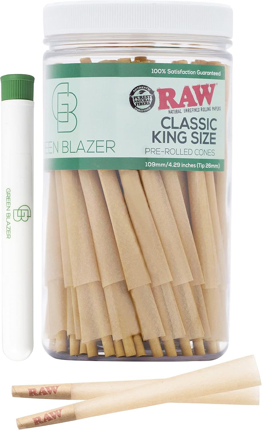 RAW Cones King Size Classic: 100 Pack - Patented Slow Burning Cones Rolling Papers & Tips - All Natural Raw Paper : Health & Household