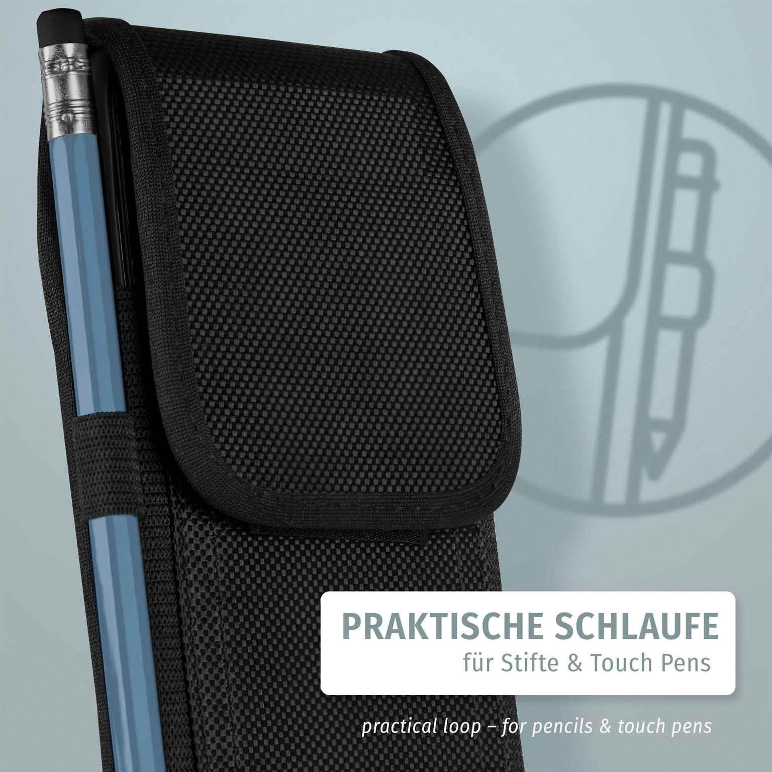moex Handy Gürteltasche für iPhone 17 Pro Max Hülle mit Gürtelschlaufe, Outdoor Handyhülle Gürtel Handytasche, robuste 360 Grad Schutzhülle mit Karabiner, Agility Case, Schwarz