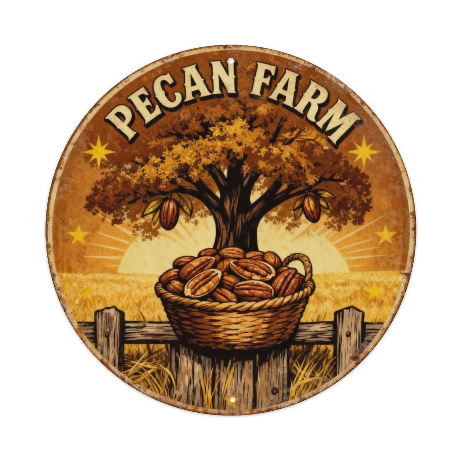 Pecan Farm Southern Sign Metal Tin Sign Plaque