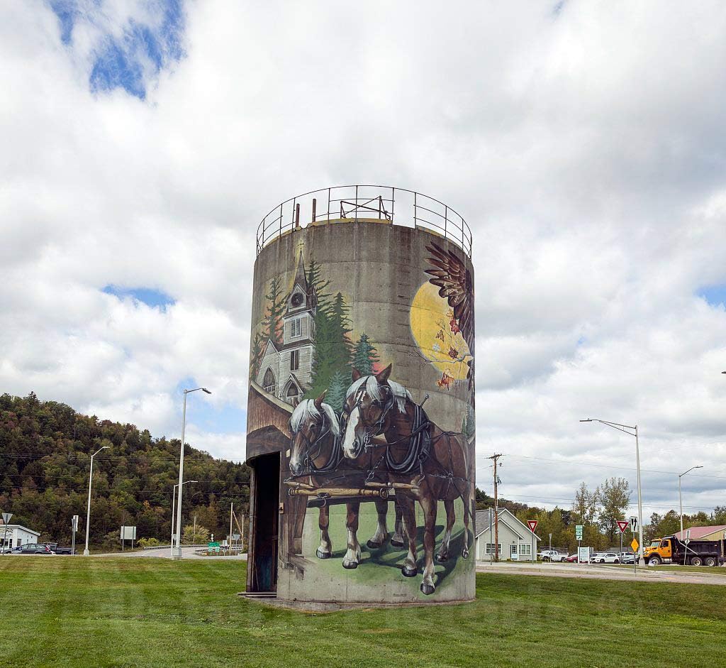 Historic Pictoric Photo- Painted silo, Jeffersonville, Vermont 3 Fine Art Photo Reproduction 20in x 16in