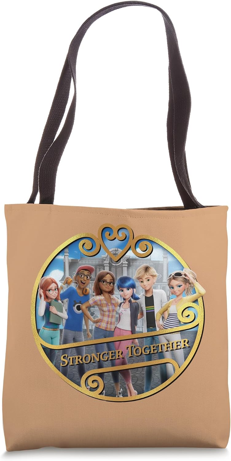 Miraculous Ladybug and Cat Noir The Movie Stronger Together Tote Bag