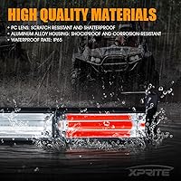 Vista 4 de Xprite - Barra de luz LED estroboscópica de 30 pulgadas para UTV RZR, con función de luz de freno, reversa y direccional, barra de luz de seguridad