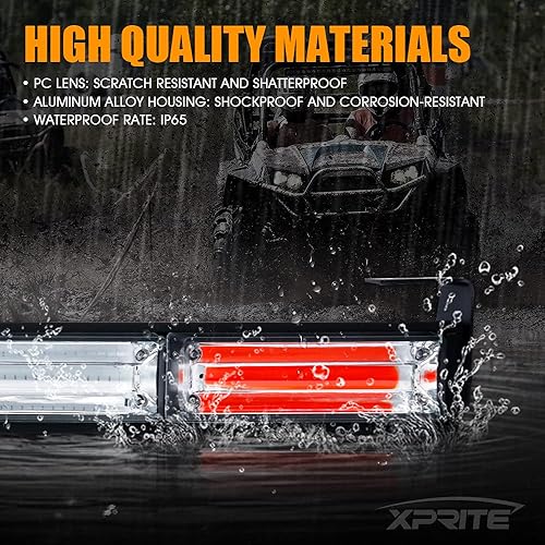 Miniatura 4 de Xprite Barra de luz intermitente estroboscópica UTV RZR de 30 pulgadas, con freno, marcha atrás, función de señal de giro, barra de luz trasera de